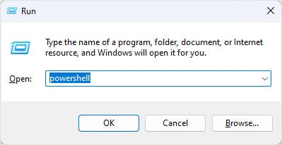 run powershell windows search not working