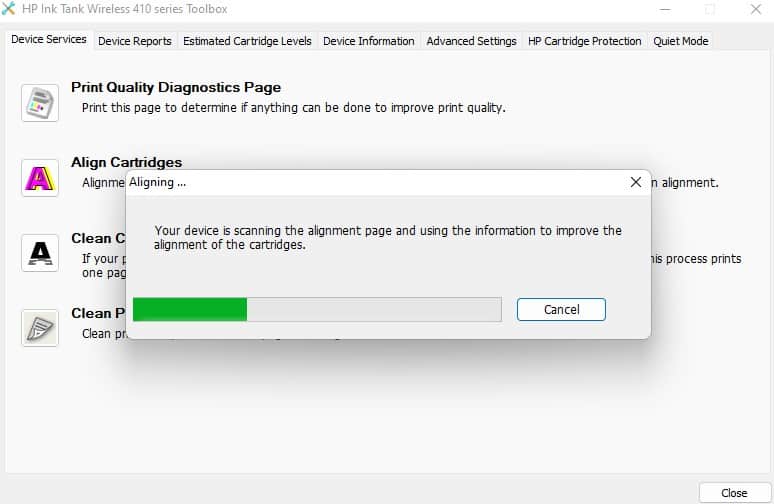 scanning process ongoing