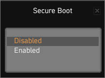 secure boot disabled