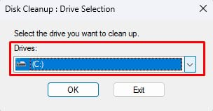 select storage drive clean mgr