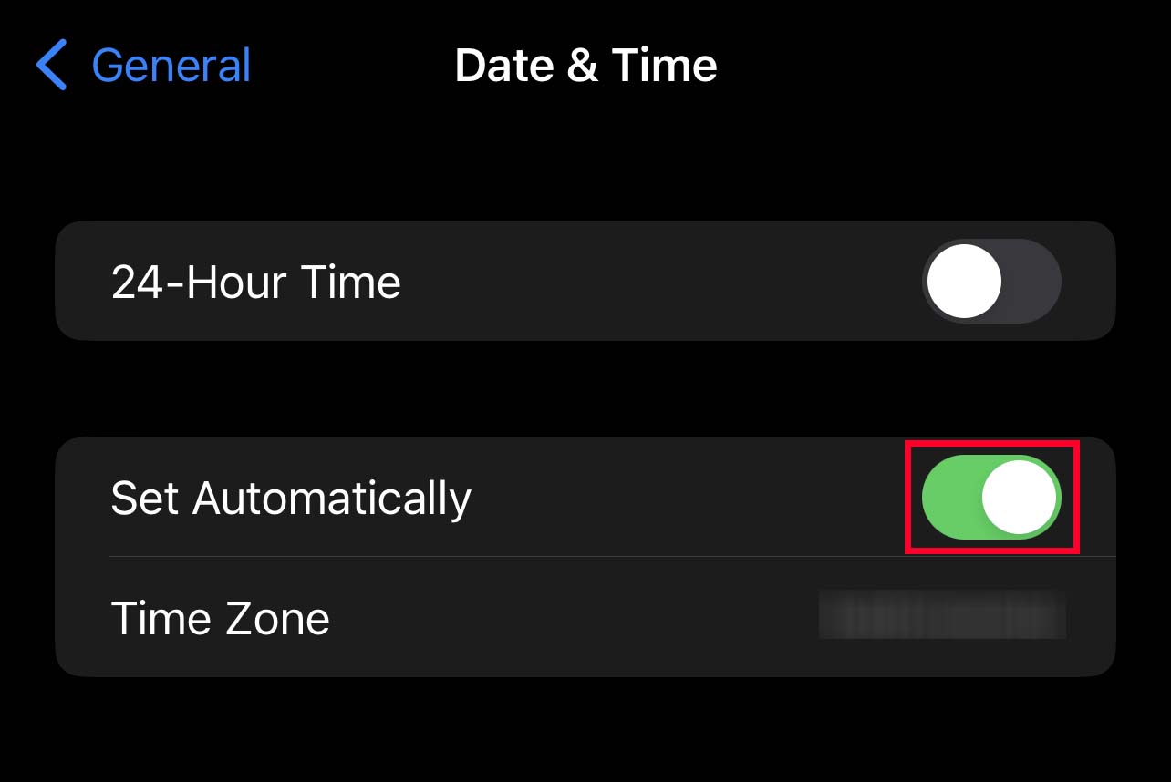 set date and time automatically ios