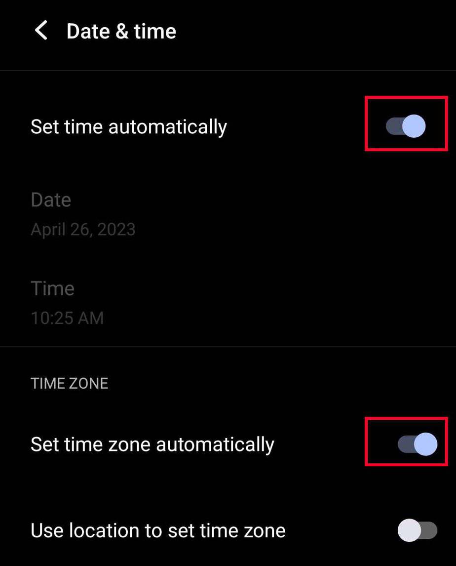 set date and time automatically
