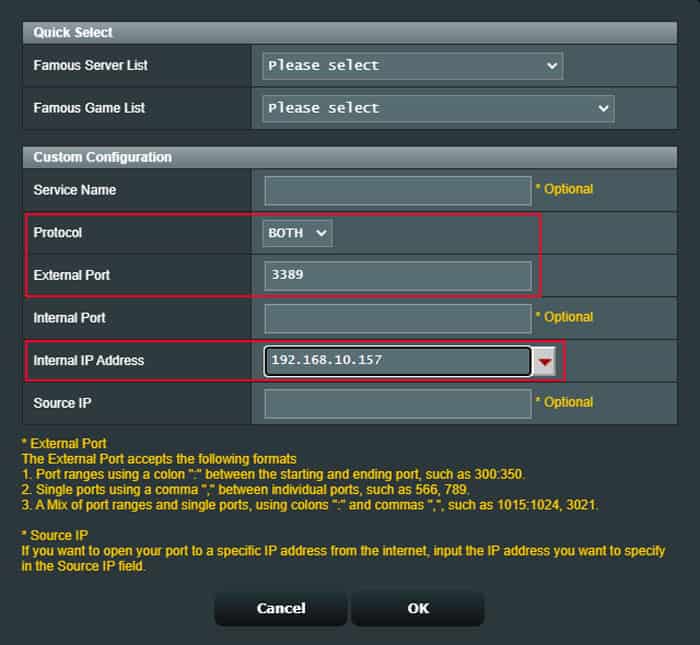 set-protocol-port-number-and-internal-ip-address-port-forwarding