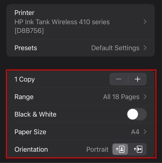 How to Print a Web Page 26 set-the-printing-preference-on-iphone