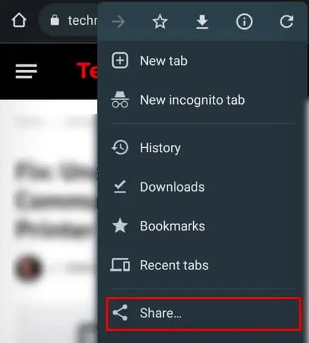 How to Print a Web Page 16 share-button-in-chrome-android