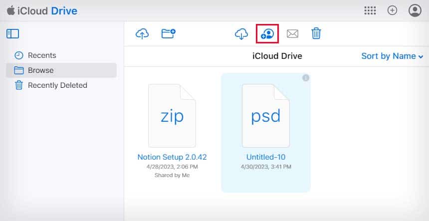 share file link from icloud