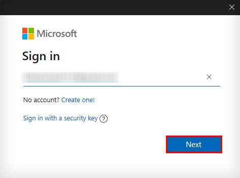 sign in to a microsoft account