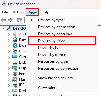 sort device by driver memory integrity is off