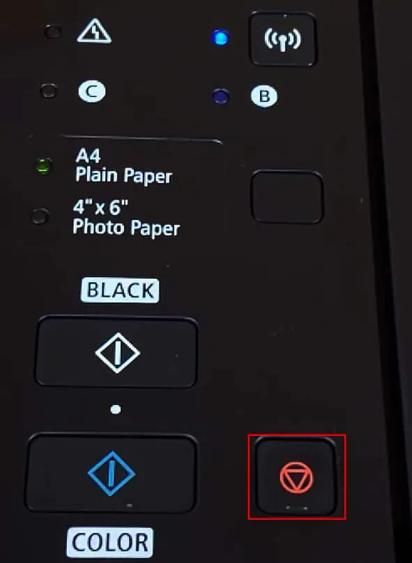 How to Fix Printer Alignment (All Brands) 25 stop-button-on-canon