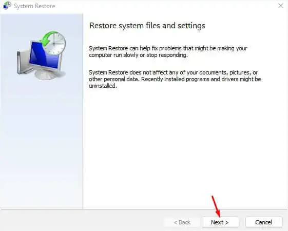 VPN Not Working on Windows? 11 Ways to Fix It 45 system-restore-first-screen-next