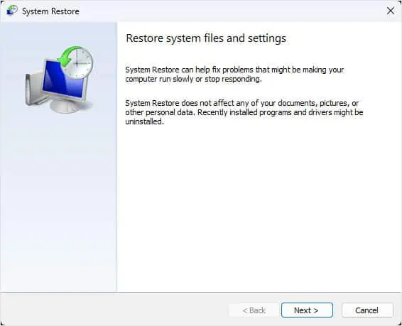 Fix: There Was a Problem Resetting Your PC 16 system-restore-window-problem-resetting-the-pc