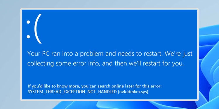 system thread exception not handled