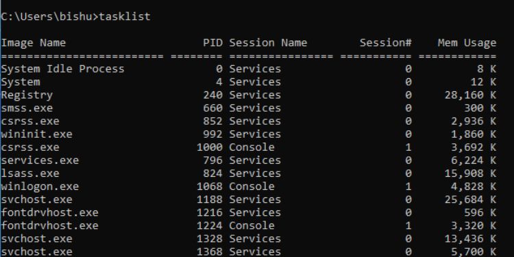 50 Most Used Commands on Command Prompt (With Examples) 50 tasklist