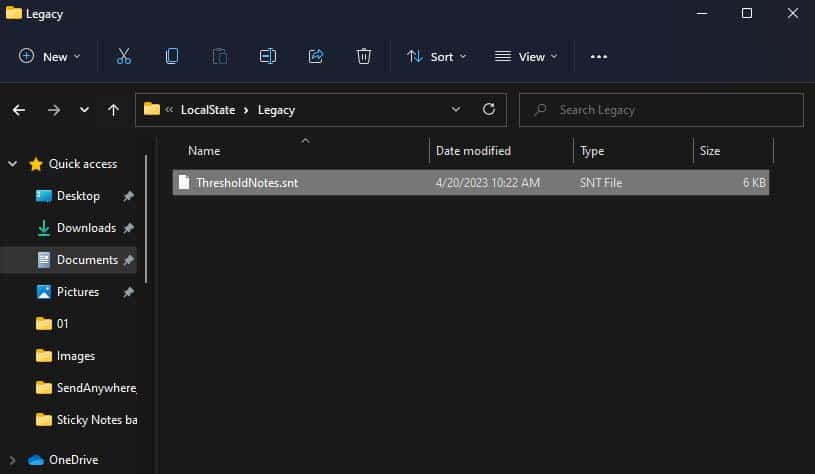 thresholdnotes-snt file in legacy