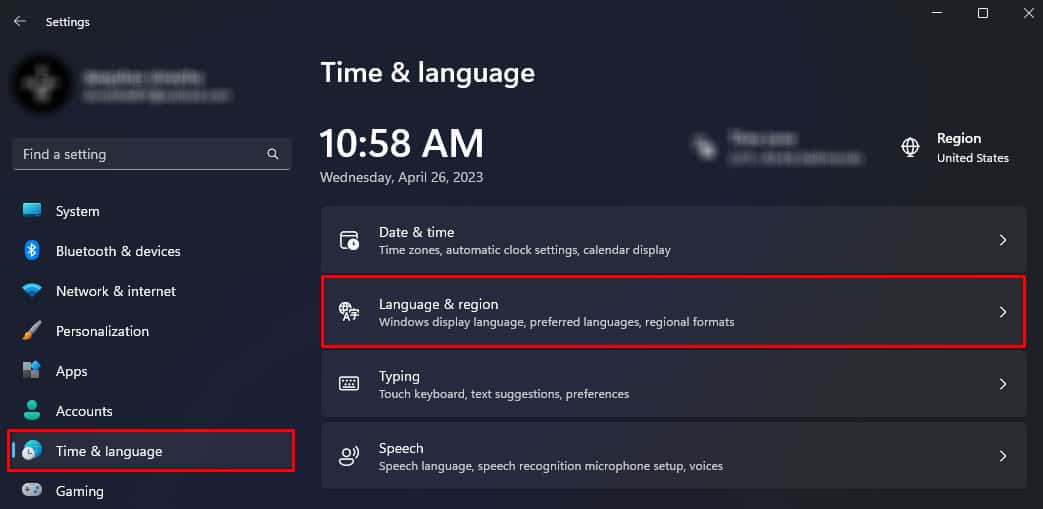 time and language reset keyboard layout windows