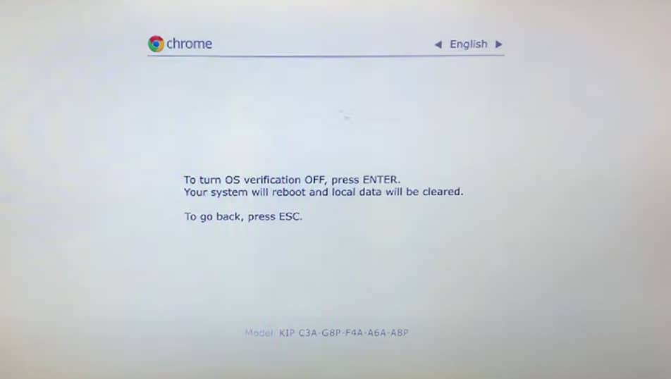 turn off os verification prompt chromeos
