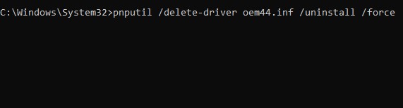 uninstall third party driver