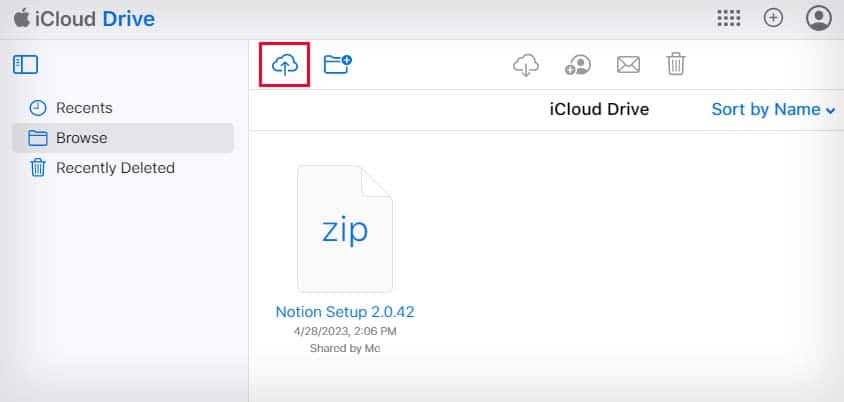 upload to icloud