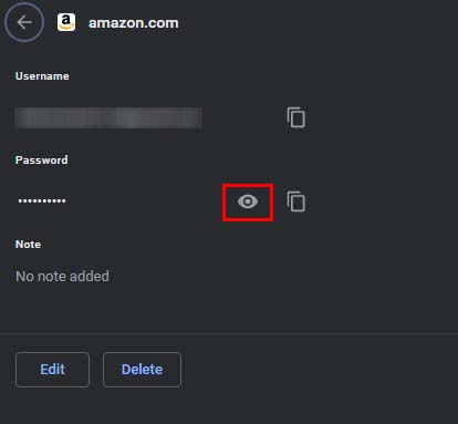 view chrome saved password