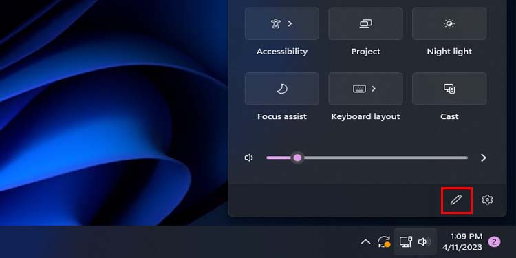 windows 11 action center edit quick settings