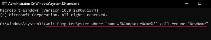 wmic-ComputerSystem-where-“name=‘ComputerName’”-call-rename-“New-Computer-Name”