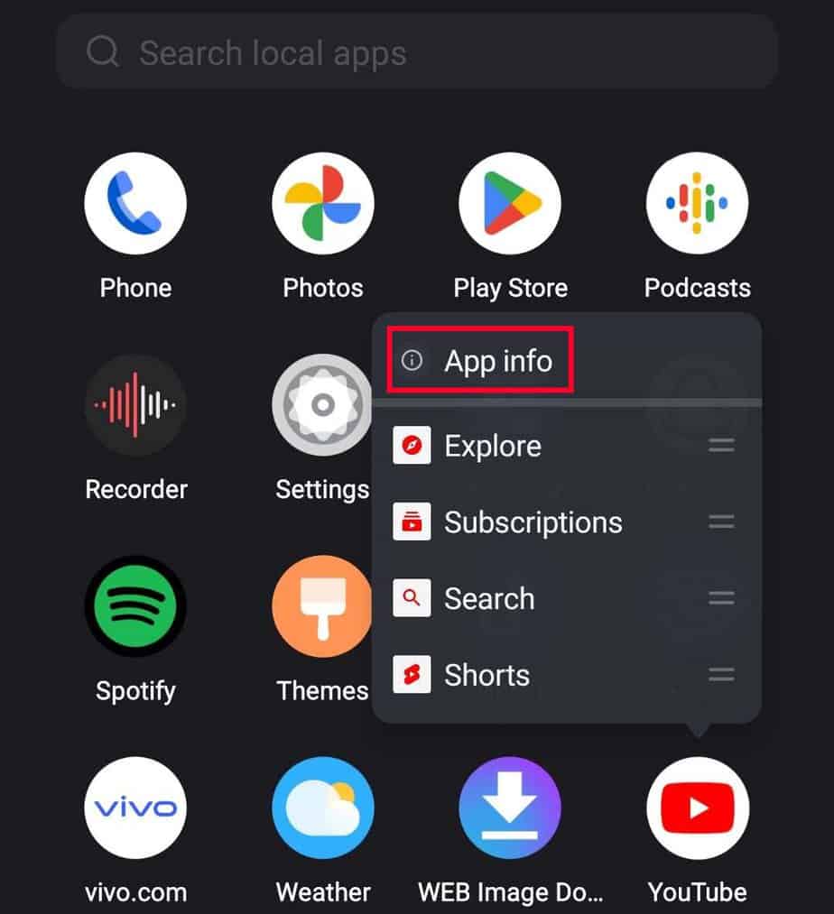 youtube app info
