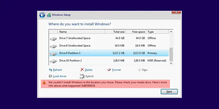 6 Ways to Fix 0x80300024 Error in Windows