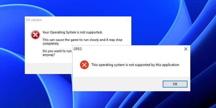 This operating system is not supported