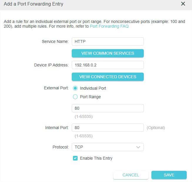 add a port forwarding utility