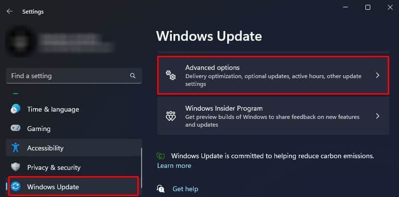 additional options windows update mouse not working