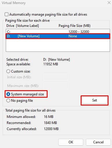 change page file drive pagefile sys
