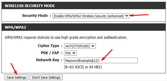 change password 5ghz dlink