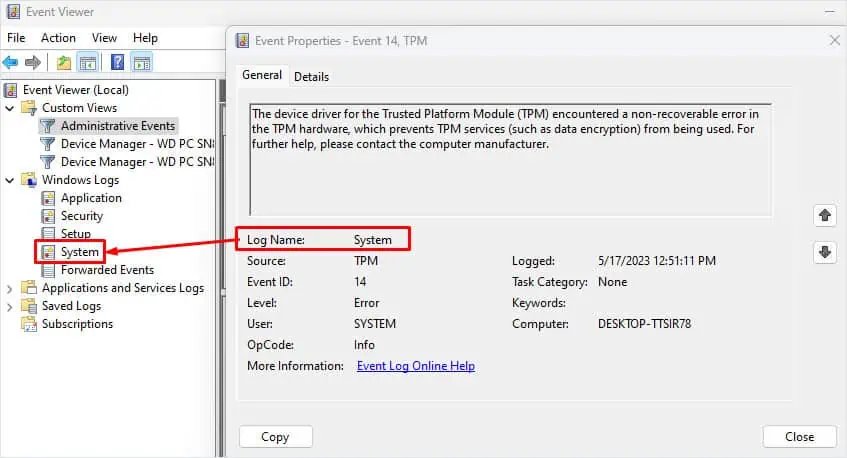 How to Check Event Logs on Windows 14 check-log-name-corresponding-to-windows-log-category