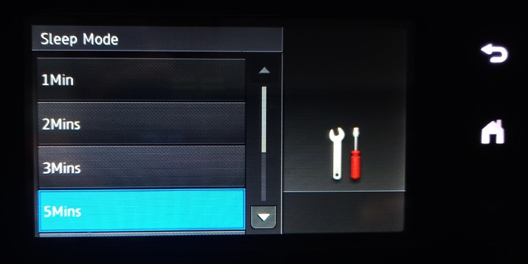 choose-sleep-timer-in-printer's-screen