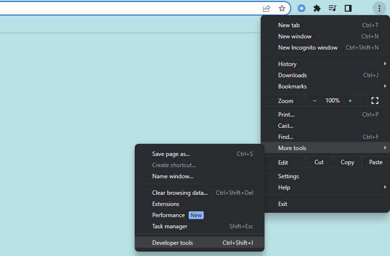 chrome developer tools