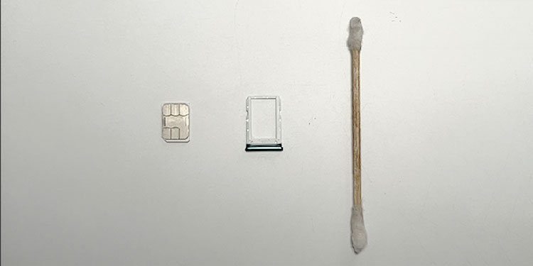 clean sim card and sim card tray