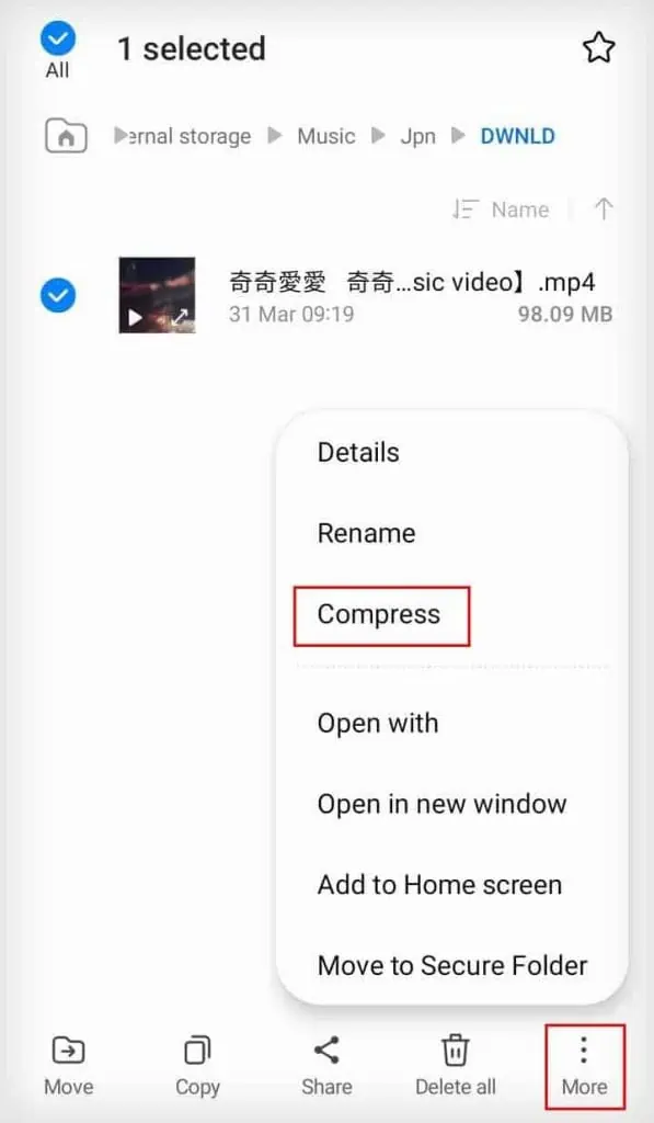 How to Compress a Video and Reduce File Size 14 compress-videot-to-zip-on-android-597x1024