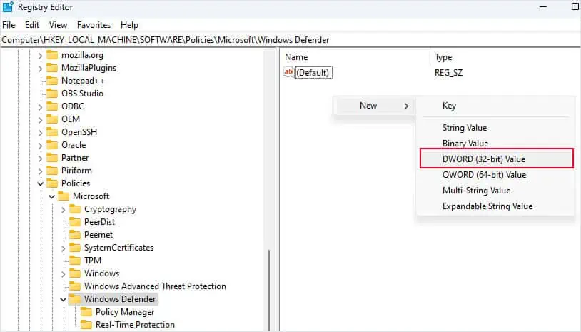 Fix: Antimalware Service Executable High Memory 24 create-d-word-value-antimalware-service