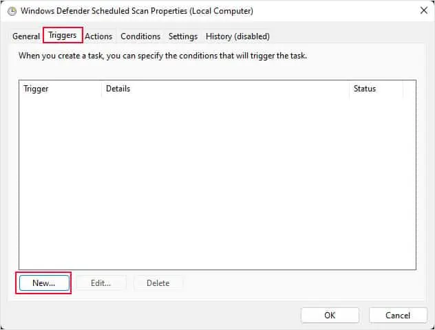 Fix: Antimalware Service Executable High Memory 21 create-new-triggers-defender-scan