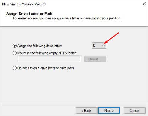 d drive assign
