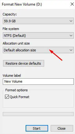default-allocation-size