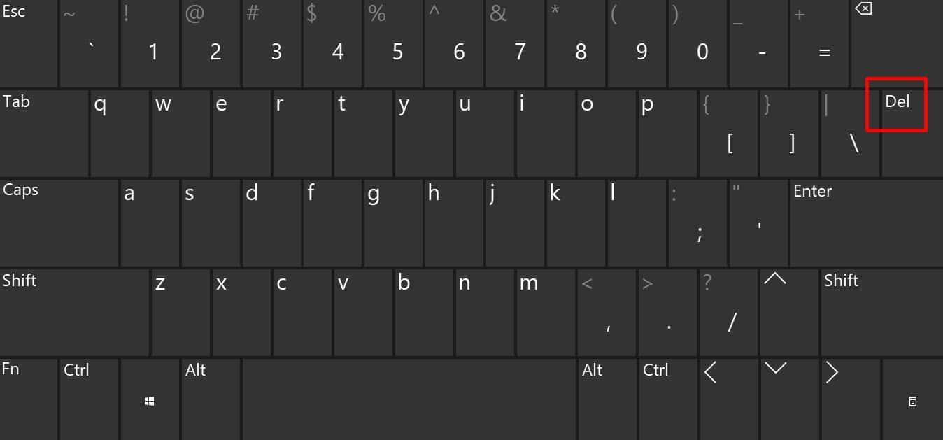 del key to enter bios