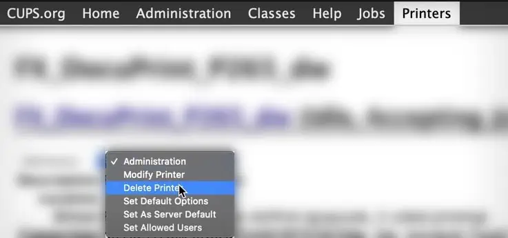 Fix: The Printer is Not Responding Mac 17 delete-printer-from-CUPS