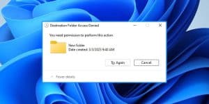 destination folder access denied