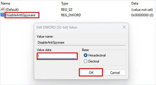 Fix: Antimalware Service Executable High Memory 25 disable-anti-spyware-regedit-key