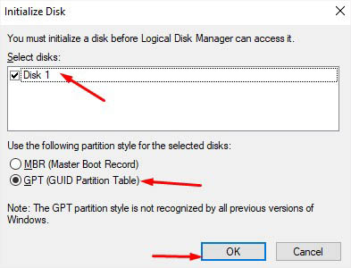 disk initialization disk management