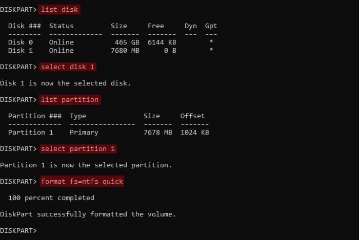 diskpart-format-usb-drive-volume-list-partition-ntfs-quick