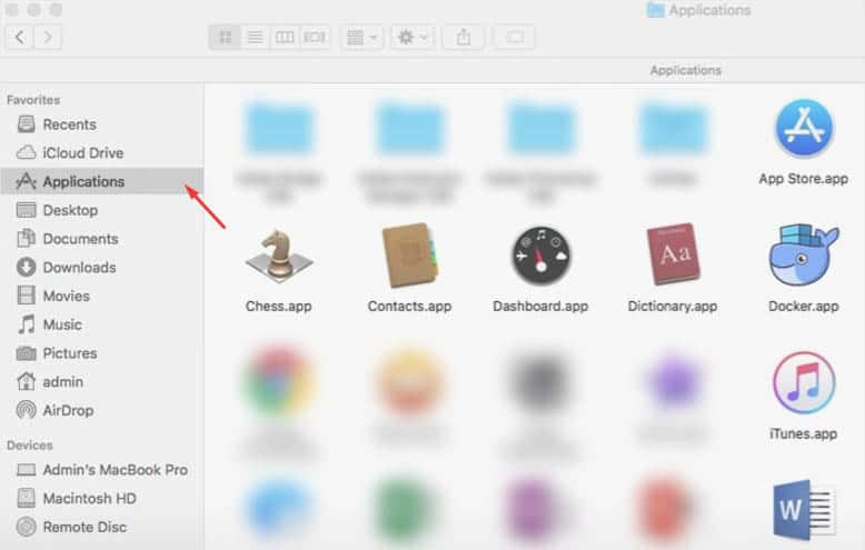 drag and drop to applications directory