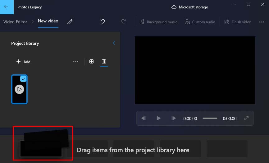 drag and drop videos in microsoft video editor
