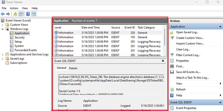 How to Check Event Logs on Windows 4 event detail panel event logs